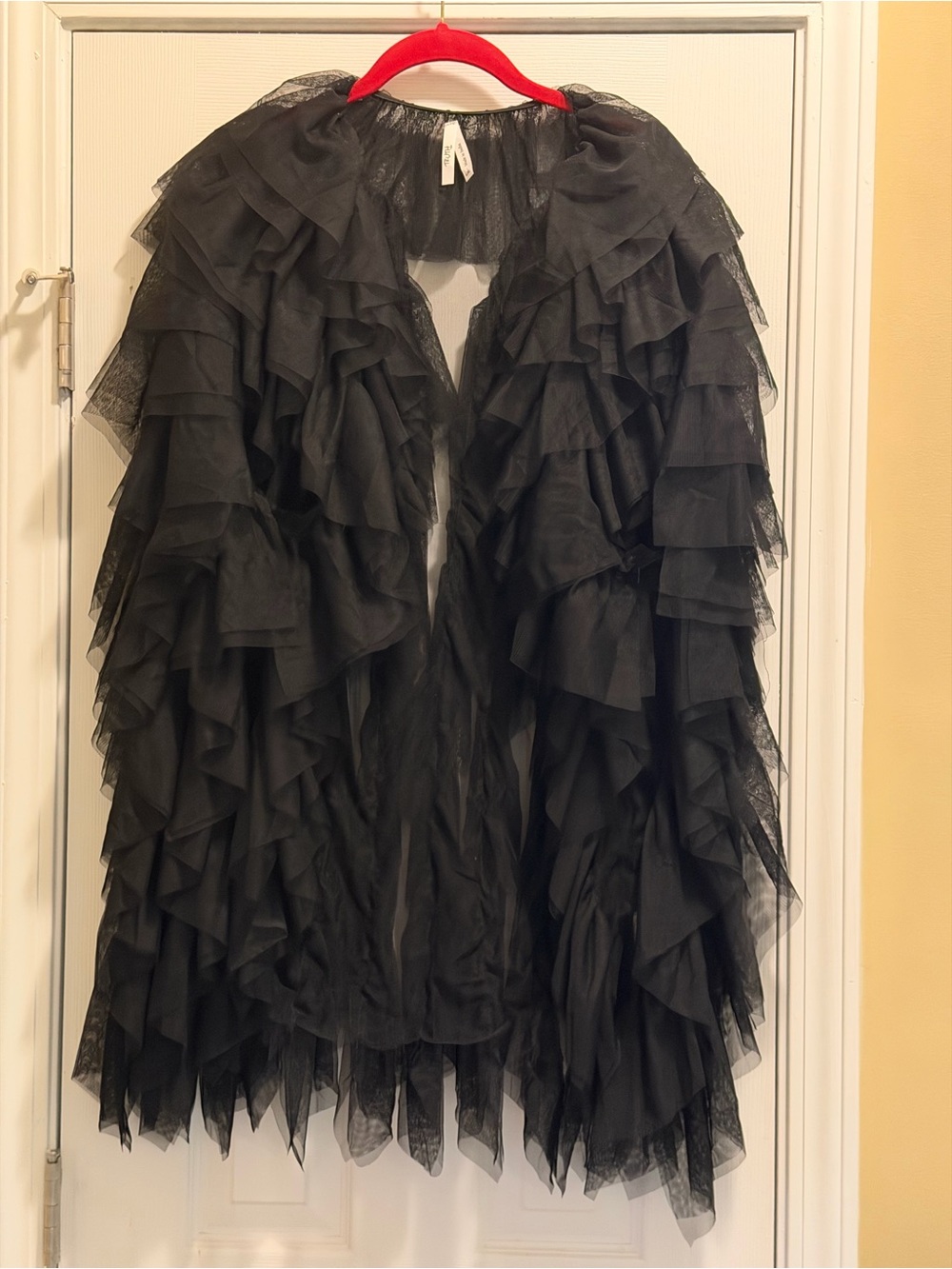 Black Ruffled Layered Women's Shawl